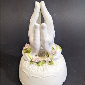 Bisque Praying Hands Music Box